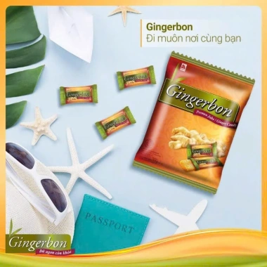 144GAM Kẹo gừng dẻo Gingerbon Indonesia ấm bụng, giảm say tàu xe, ăn vặt healthy ngon bổ rẻ - 27,734₫ 4