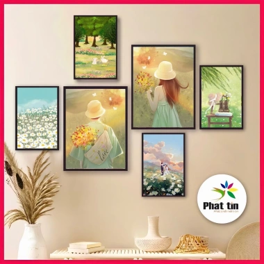 16 Bộ 6 Bức Tranh Treo Tường Canvas In Phát Tín Trang Trí Phòng Khách Có Keo Dán Giá Ưu Đãi 85.800₫ 10