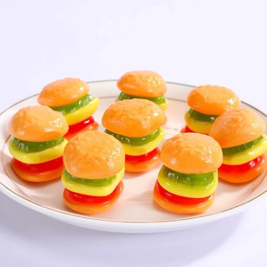 1kg Kẹo Dẻo Hamberger hương trái cây siêu ngon – Bánh kẹo Tết giá ưu đãi 75.000