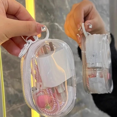 2 hộp đựng dây sạc PVC trong suốt - phụ kiện du lịch thiết yếu cho điện thoại, tai nghe - giá chỉ 22.050đ 3
