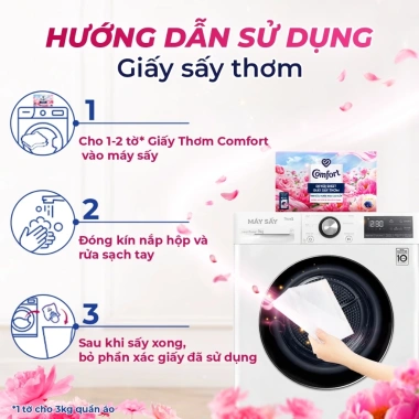 2 Hộp Giấy Thơm Comfort 40 tờ cho Máy Sấy Quần Áo Hương Mẫu Đơn và Hoa Hồng Ohara 162.000₫ 7