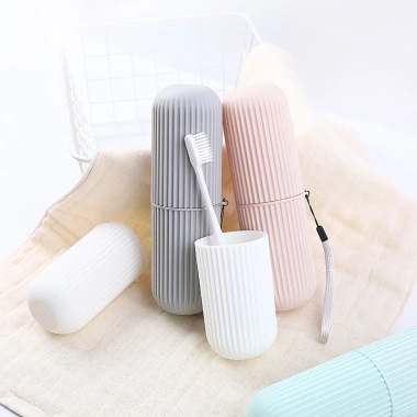2 Hũ Đựng Bàn Chải & Kem Đánh Răng Du Lịch TEECI U011 - Ống Vân Trơn, 15.000₫