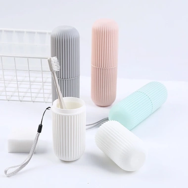 2 Hũ Đựng Bàn Chải & Kem Đánh Răng Du Lịch TEECI U011 - Ống Vân Trơn, 15.000₫