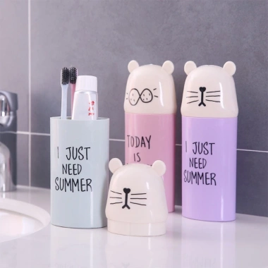 2 Hũ Đựng Bàn Chải & Kem Đánh Răng Du Lịch TEECI U011 - Ống Vân Trơn, 15.000₫