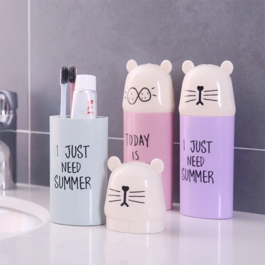 2 Hũ Đựng Bàn Chải & Kem Đánh Răng Mặt Gấu Teeci U148 - Hộp Du Lịch Giá Chỉ 15.000₫ Tiết Kiệm, Tiện Lợi Cho Mọi Chuyến Đi