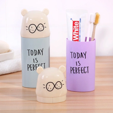 2 Hũ Đựng Bàn Chải & Kem Đánh Răng Mặt Gấu Teeci U148 - Hộp Du Lịch Giá Chỉ 15.000₫ Tiết Kiệm, Tiện Lợi Cho Mọi Chuyến Đi