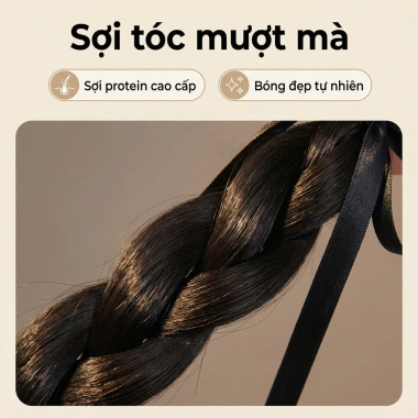 2 Tóc Giả Đuôi Ngựa Bím Xoắn Gấu Vòng Trước Tự Nhiên - Giá 78.000đ