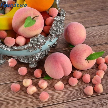 20 đào mini mật ong 2-3.5cm - Đạo cụ ảnh Bọt, chất liệu nhân tạo, trang trí nhà