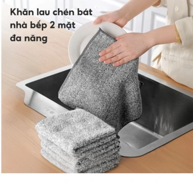 30 Khăn lau nhà bếp, vệ sinh, cọ rửa chén 2 mặt 20cm - Thấm hút tốt, chỉ 16.799₫