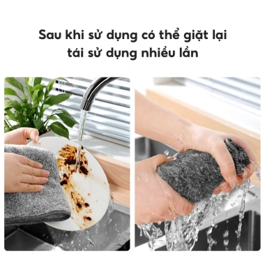30 Khăn lau nhà bếp, vệ sinh, cọ rửa chén 2 mặt 20cm - Thấm hút tốt, chỉ 16.799₫