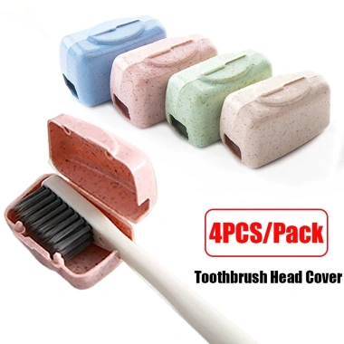 4 Vỏ bọc đầu bàn chải đánh răng du lịch, tái sử dụng, bảo vệ vệ sinh răng miệng