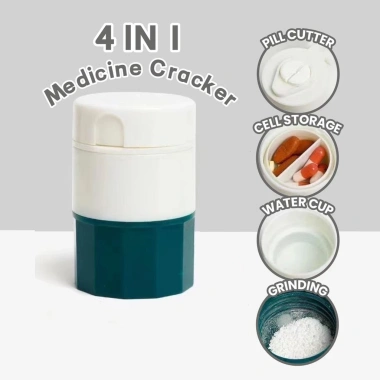 4IN1 Thuốc Cracker Cutter - Máy Tính Bảng Di Động, Mài Hộp, Chia Thuốc Du Lịch, Hộp Bảo Quản 21,097₫