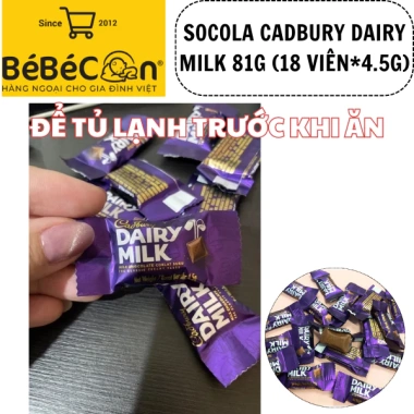 5 Bịch Kẹo Socola Milk Cadbury Dairy 81gr Vị Sữa Ngọt Ngào Giá Ưu Đãi 89.999₫ 8