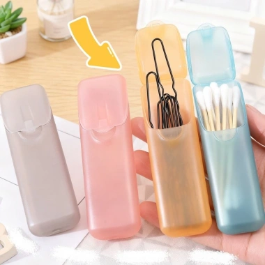 5 Chiếc Du Lịch Tăm Bông Hộp Sắp Xếp Nhựa Trong Suốt Mini Đựng Linh Kiện Nhỏ