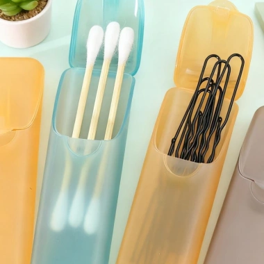 5 Chiếc Du Lịch Tăm Bông Hộp Sắp Xếp Nhựa Trong Suốt Mini Đựng Linh Kiện Nhỏ
