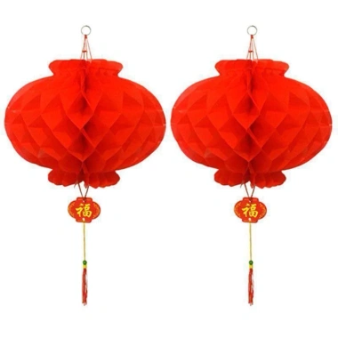 50-100 Lồng Đèn Đỏ Tổ Ong Treo Trang Trí Tết - Chỉ 48.000₫, Lễ Hội Năm Mới 2