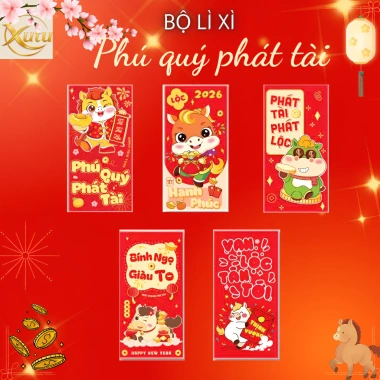 50 Bao Lì Xì Truyền Thống Tết Bính Ngọ 2.026 Giấy C150 Nhiều mẫu Đa dạng, Giá chỉ 30.900₫