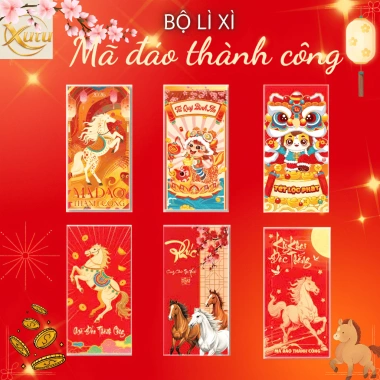 50 Bao Lì Xì Truyền Thống Tết Bính Ngọ 2.026 Giấy C150 Nhiều mẫu Đa dạng, Giá chỉ 30.900₫