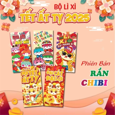 50 phong bao lì xì Tết 2.026 Bính Ngọ giấy dày, mực in sắc nét, tặng túi bóng kính - 32.140₫