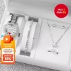 6 Đồng hồ thạch anh thép bạc sang trọng nữ và Bộ trang sức lấp lánh không hộp, giá chỉ 130.900₫