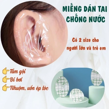 60 Miếng Dán Tai Chống Nước Cho Người Lớn và Trẻ Em Tắm Bơi Nhuộm Tóc An Toàn