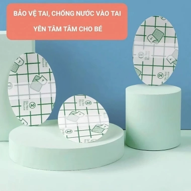 60 Miếng Dán Tai Chống Nước Cho Người Lớn và Trẻ Em Tắm Bơi Nhuộm Tóc An Toàn