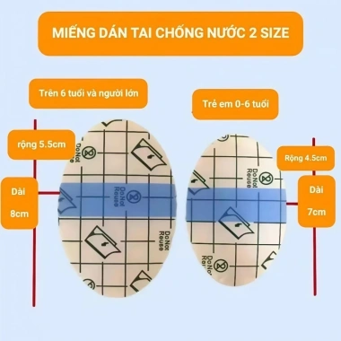 60 Miếng Dán Tai Chống Nước Cho Người Lớn và Trẻ Em Tắm Bơi Nhuộm Tóc An Toàn