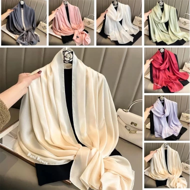 [90x180] Khăn Quàng Cổ Lụa Trơn Cỡ Lớn Che Nắng - Choàng Bikini Đi Biển, Quà Tặng 88k