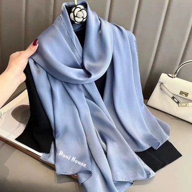 [90x180] Khăn Quàng Cổ Lụa Trơn Cỡ Lớn Che Nắng - Choàng Bikini Đi Biển, Quà Tặng 88k 10