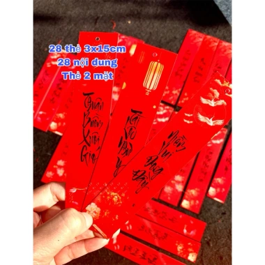 96 thẻ treo Tết 5x15cm - 64 nội dung ý nghĩa, nền ánh kim, giảm giá 45.000 đồng 9