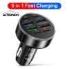 Actionok 100W Sạc Nhanh 8 Cổng PD QC3.0 USB-C cho Xe Hơi và Adapter Ô Tô 10