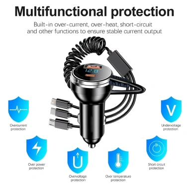 Actionok 230W Sạc Xe Hơi 5 Cổng Nhanh PD QC3.0 USB-C cho iPhone Samsung Xiaomi 7