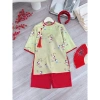 AD24 Sét Áo Dài Lụa Đôi Bé Trai Gái Chipi Tết Xinh 2.025 Lụa Cát Giá 138.600 VND 4