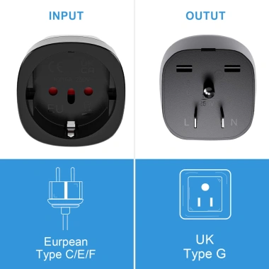 Adapter Du Lịch EU sang Mỹ, Nhật, Anh, Ý, Brazil 10A 250V Sạc Điện Thoại và Máy Tính - Giá 52.771₫