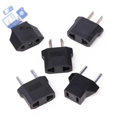 Adapter Euro US EU 2 Cái Cắm Đổi Nguồn Du Lịch Điện An Toàn Giá 39.930 VND 2