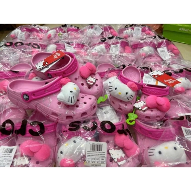 AIKO KIDS Fullbox Dép Sục Đế Thấp & Đế Cao Họa Tiết Kitty Phối Hồng Giá 380k cho bé và mẹ