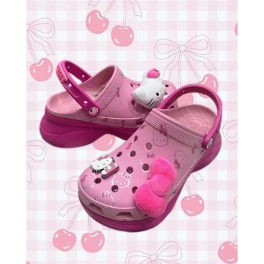 AIKO KIDS Fullbox Dép Sục Đế Thấp & Đế Cao Họa Tiết Kitty Phối Hồng Giá 380k cho bé và mẹ