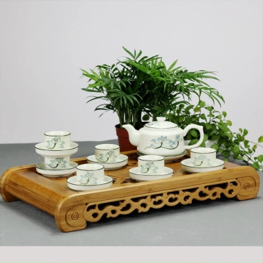 Ấm chén hoa sen xanh kẻ chỉ Bát Tràng - Giá chỉ 300.000đ, giảm mạnh từ 384.000đ 10