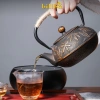 Ấm trà gang đúc Tetsubin 0.9L giữ nhiệt lâu cao cấp - Pha trà, đun nước Billba Glamping 3