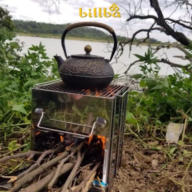 Ấm trà gang đúc Tetsubin 0.9L giữ nhiệt lâu cao cấp - Pha trà, đun nước Billba Glamping 4