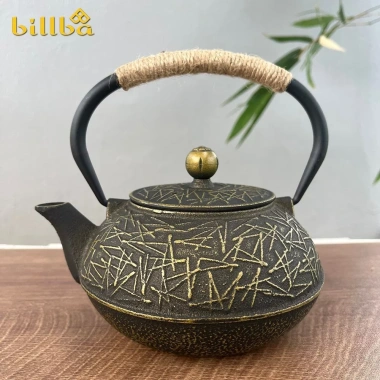 Ấm trà gang đúc Tetsubin 0.9L giữ nhiệt lâu cao cấp - Pha trà, đun nước Billba Glamping 7