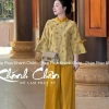 Ảnh Thật Set Áo Nhung Hoa Nhí Kết Nơ - Mặc Tết, Đi Chùa, Quần Lụa Suông Freeship 289k 9