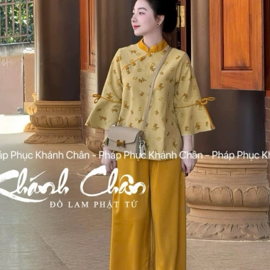 Ảnh Thật Set Áo Nhung Hoa Nhí Kết Nơ - Mặc Tết, Đi Chùa, Quần Lụa Suông Freeship 289k 9