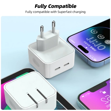 Ankndo 40W Sạc Nhanh 2 Cổng PD USB‑C iPhone 13‑12‑11 – Sạc Di Động Du Lịch, Giá 50.600₫