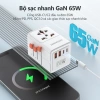 ANRMESUN 65W Bộ chuyển đổi điện toàn cầu 2USB 2Type-C Sạc nhanh 20W, bảo vệ quá tải, chịu nhiệt, nhẹ gọn 4