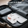 ANRMESUN 65W Bộ chuyển đổi điện toàn cầu 2USB 2Type-C Sạc nhanh 20W, bảo vệ quá tải, chịu nhiệt, nhẹ gọn 5