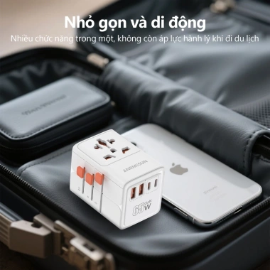 ANRMESUN 65W Bộ chuyển đổi điện toàn cầu 2USB 2Type-C Sạc nhanh 20W, bảo vệ quá tải, chịu nhiệt, nhẹ gọn 5 ANRMESUN 65W Bộ chuyển đổi điện toàn cầu 2USB 2Type-C Sạc nhanh 20W, bảo vệ quá tải, chịu nhiệt, nhẹ gọn 5