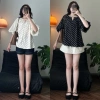 Áo Babydoll Tay Ngắn Nữ Bồng Cổ Tròn Màu Basic Halinh M277 – Giá 145k (174k) 3