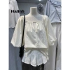 Áo Babydoll Tay Ngắn Nữ Bồng Cổ Tròn Màu Basic Halinh M277 – Giá 145k (174k) 5