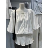 Áo Babydoll Tay Ngắn Nữ Bồng Cổ Tròn Màu Basic Halinh M277 – Giá 145k (174k) 6